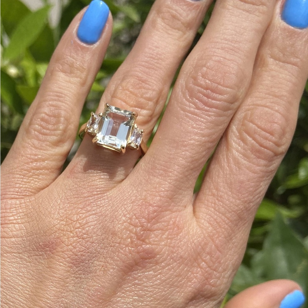 Green Amethyst Ring - Statement Ring - Silver Rin… - image 5